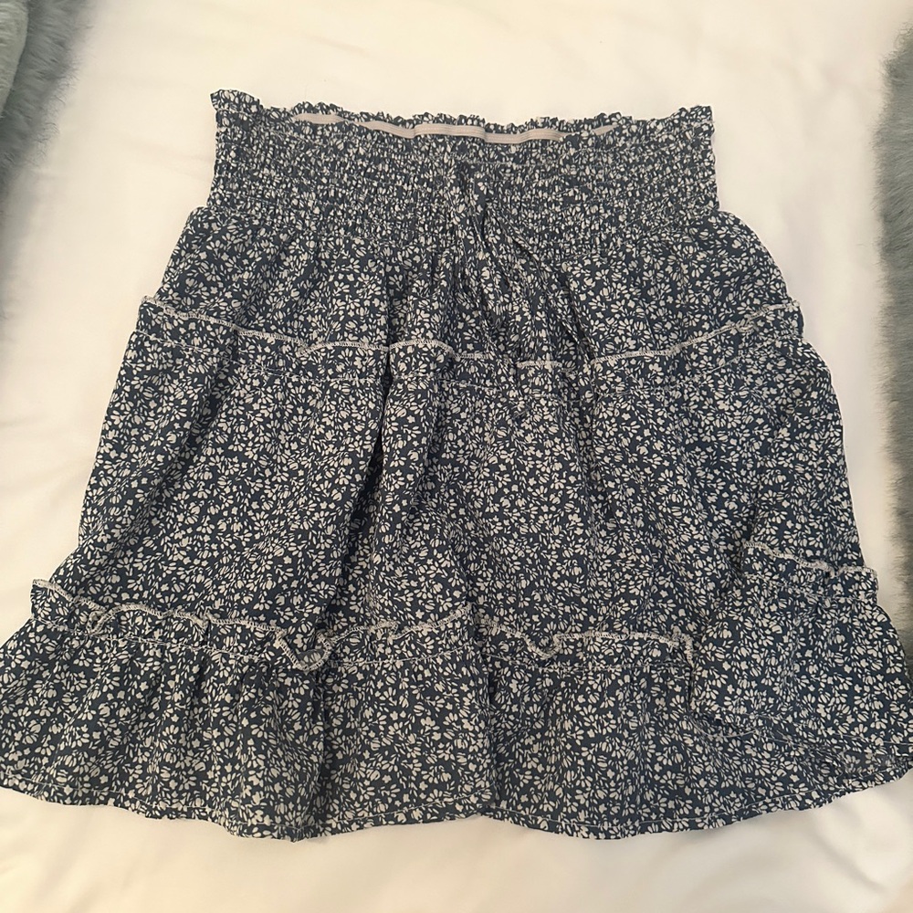 Blue Floral Mini Skirt (size small)